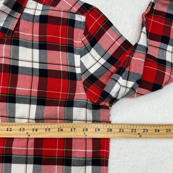 Peter Werth London Cotton Flannel Shirt Red Plaid Cabinecore Cozy Shirt Mens S - Picture 10 of 11